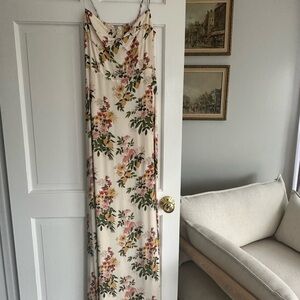 Reformation Cream Floral Maxi Dress
